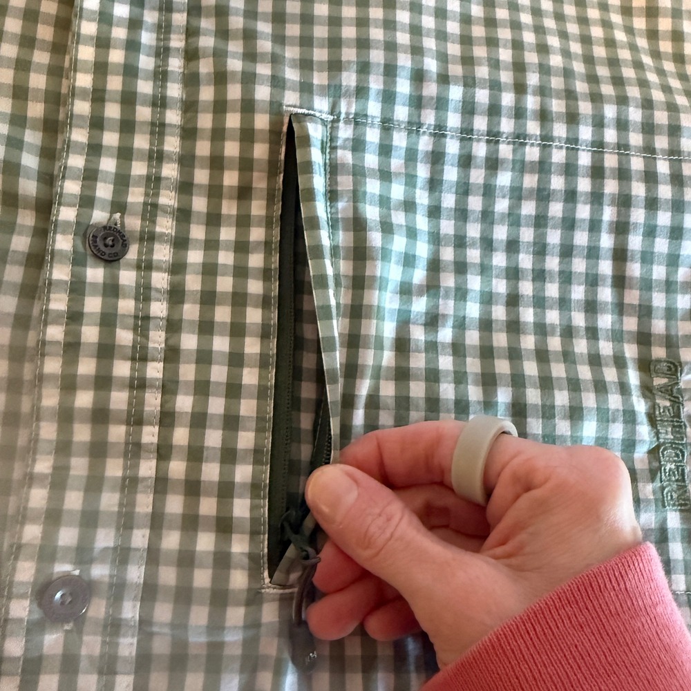 Redhead Mens Green Gingham Short Sleeve Button Down Utility Shirt Size XXL - Picture 5 of 8